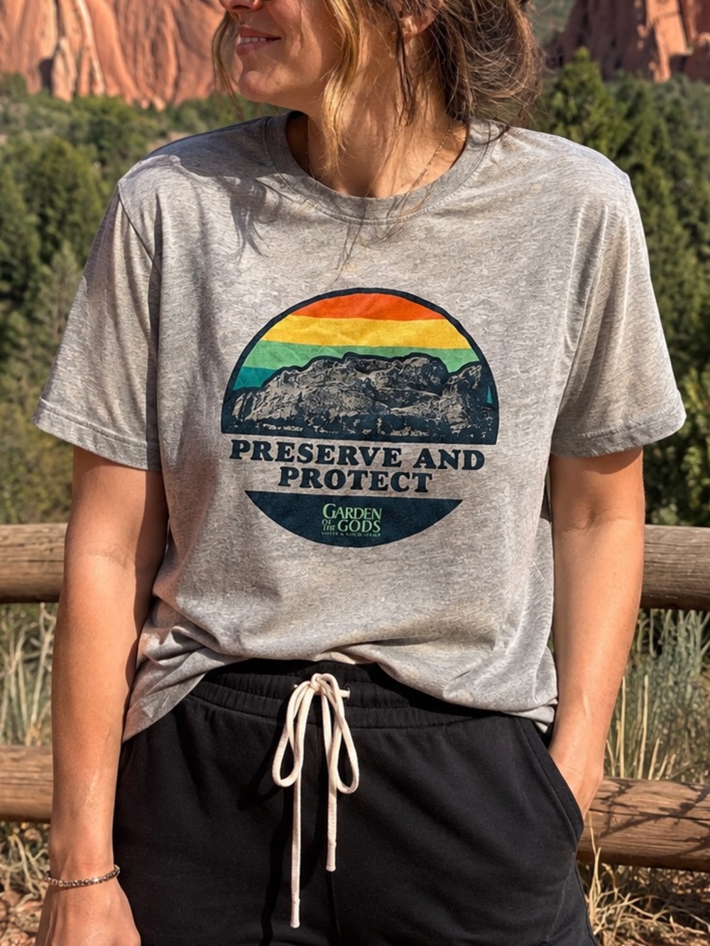 Kastlfel Garden of the Gods Preserve Protect Retro Graphic T Shirt 2XL